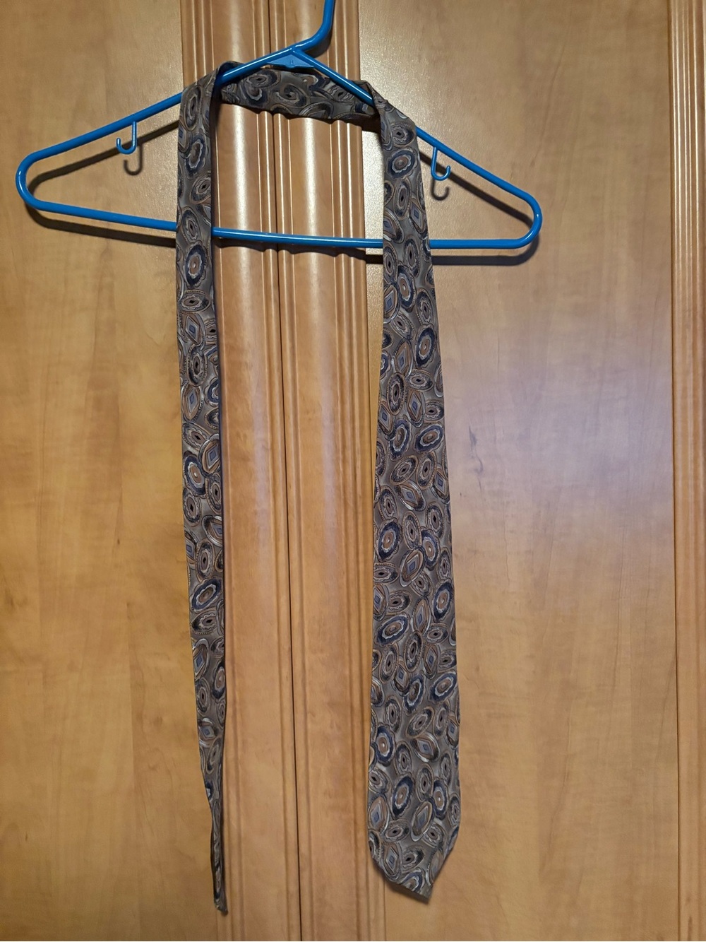 Classic 100% silk Paisley Necktie in Brown and Blue